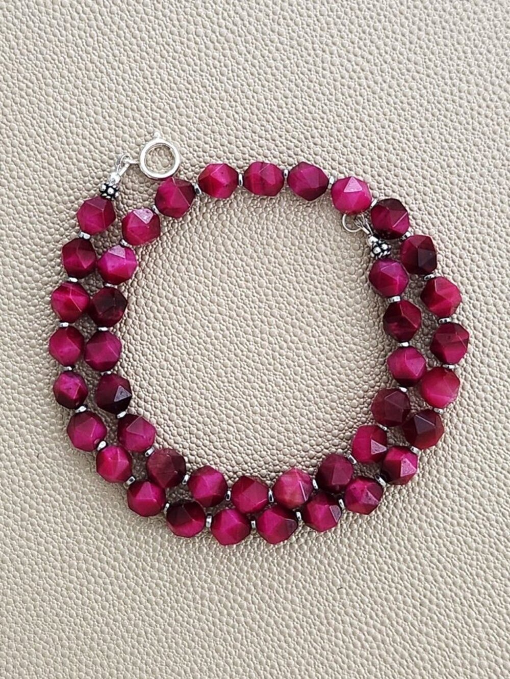 PINK TIGERS EYE NECKLACE--16"